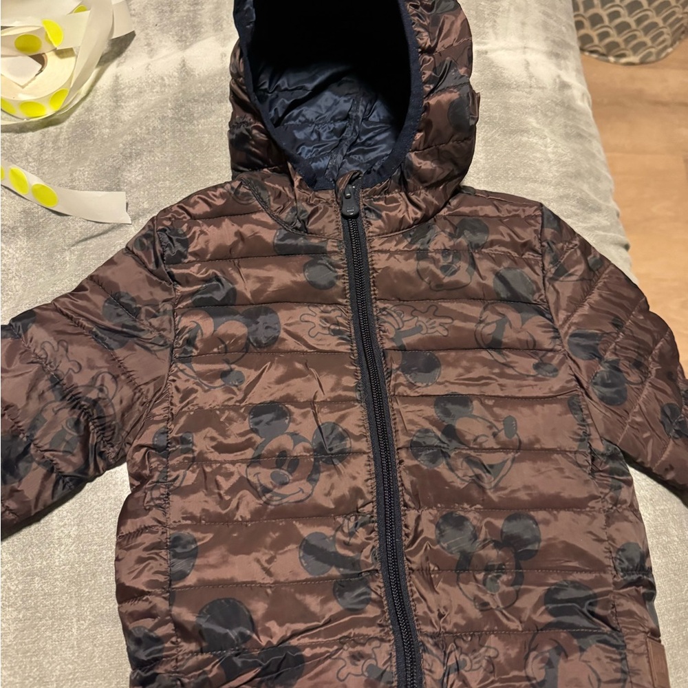 🛑SOLD🛑GAP Kids Brown and Black Mickey Mouse Puffer Jacket